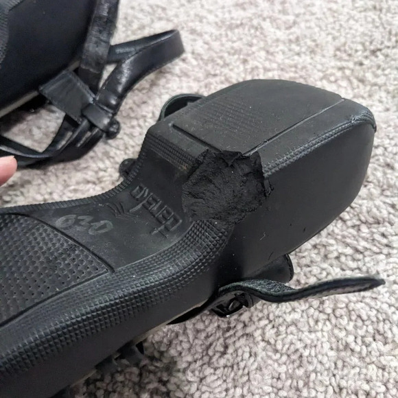 Dansko black leather chunky sandals size 37 = women's  7 FLAWED - Picture 5 of 7